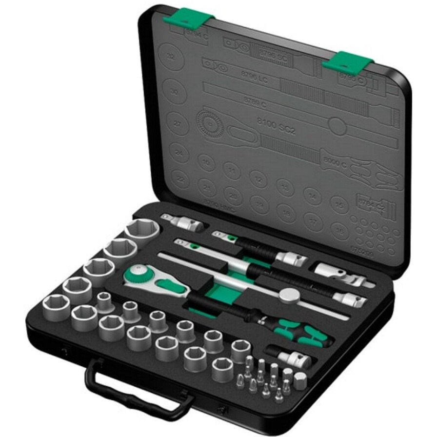 Wera 8100 SC 2 Zyklop 1/2" Drive Socket Set Metric 37 Piece 05003645001 WER003645