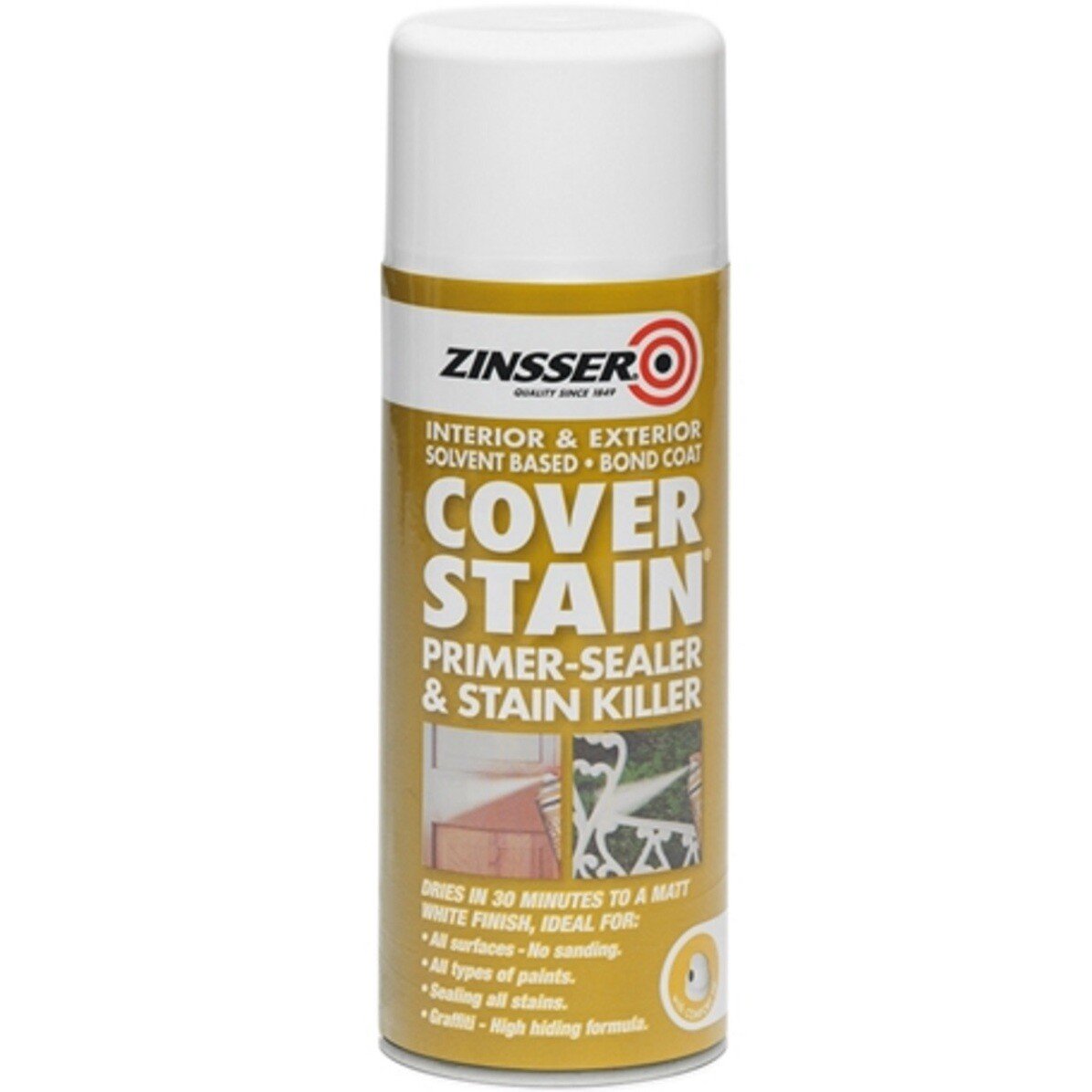 Zinsser ZN7140001E8 Cover Stain® Primer 400ml Aerosol ZINCSP400A
