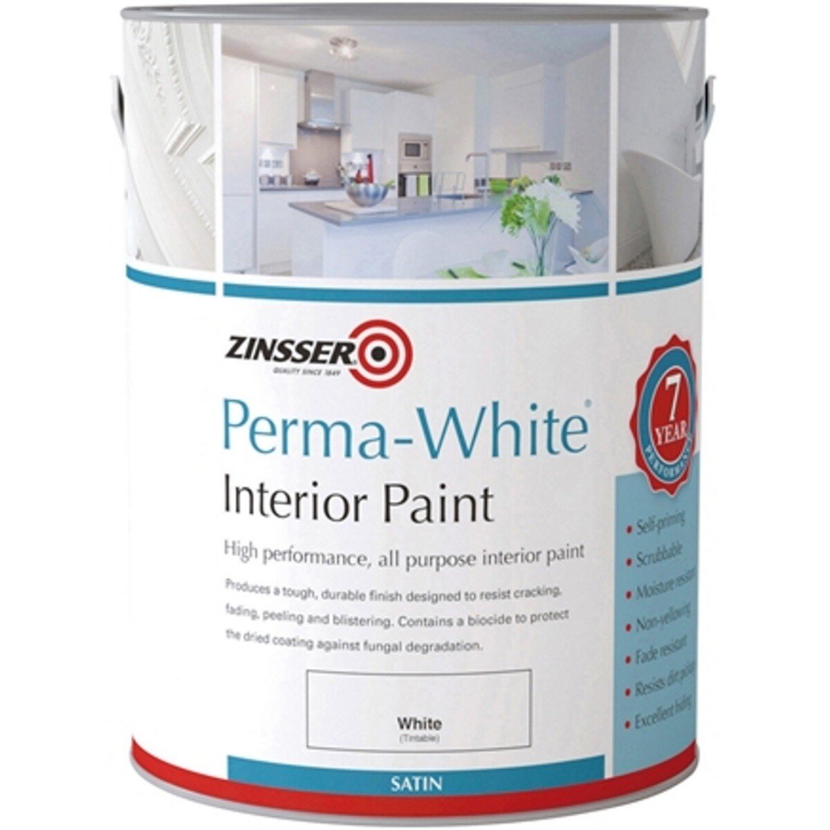 Zinsser ZN7050001C1 Perma White® Interior Satin 2.5 Litre ZINPWIS25L