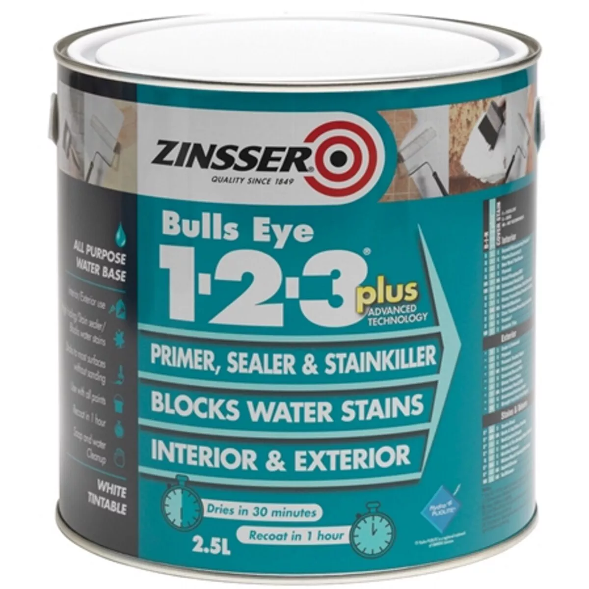 Zinsser ZN7170001C1 Primer - Sealer Bulls Eye 123 Plus 2.5 Litre ZINBE123P25L