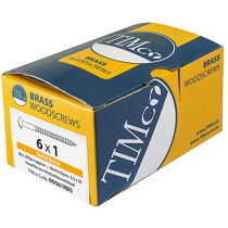 No. 4 x 1/2" Brass Woodscrew Slotted Round (Box of 200) 00412RBS Timco