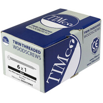 No. 6 x 1/2" Twin Woodscrew PZ1 RND - BZP (Box of 200) 00612CRWZ Timco
