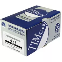 No. 6 x 1" Twin Woodscrew PZ1 RND - BZP (Box of 200) 00061CRWZ Timco