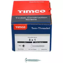 No. 8 x 1" Twin Woodscrew PZ1 RND - BZP (Box of 200) 00081CRWZ Timco