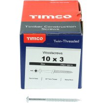 No. 10 x 3" Twin Woodscrew PZ1 RND - BZP (Box of 200) 00103CRWZ Timco