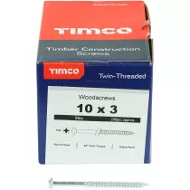 No. 10 x 3" Twin Woodscrew PZ1 RND - BZP (Box of 200) 00103CRWZ Timco