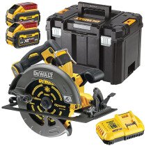 DeWalt DCS578X2-GB 54V XR FLEXVOLT  High Power 190mm Circular Saw  With 2 x 9Ah Batteries in TSTAK