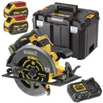 DeWalt DCS579T2-GB 54V XR FLEXVOLT High Power 190mm Circular Saw To Fit Rails  With 2 x 6Ah Batteries In TSTAK