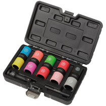 Draper 02744 Double Ended Wheel Lug Nut Socket Set, 1/2" Sq. Dr. (7 Piece)