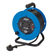 Draper 02122 DCR25HDA 230V Heavy Duty Industrial Four Socket Cable Reel (25m)