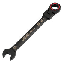 Draper 03918 Expert HI-TORQ® Metric Flexible Head Ratchet Combination Spanner, 12mm, Black