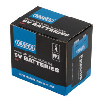 Draper 03981 BATT/PP3/9V/4 Power Up Ultra Alkaline 9 V Batteries (Pack Of 4)