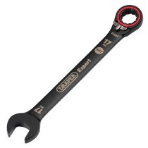 Draper 03907 8241RMM/BK Expert Hi Torq®  Metric Reversible Ratchet Combination Spanner, 17mm, Black