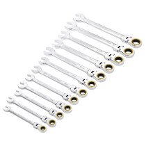 Draper 03932 Expert HI-TORQ® Metric Flexible Head Ratchet Combination Spanner Set (12 Piece)