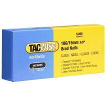 Tacwise 0394 18G/15mm Brad Nails Galvanised (Box of 5000)
