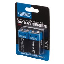 Draper 03983 BATT/PP3/9V/2 Power Up Ultra Alkaline 9 V Batteries (Pack Of 2)
