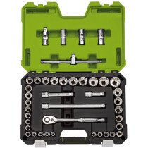 Draper 04465 H41AM/B/GREEN Expert Mm/Af Combined Socket Set, 1/2" Sq. Dr., Green (41 Piece)