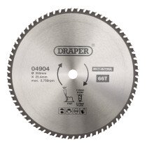 Draper 04904 SBM9 Tct Multi Purpose Circular Saw Blade, 355 X 25.4mm, 66 T