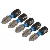 Draper 04935 IMBH/PH25/5 Expert Cross Slot/Ph Type Impact Screwdriver Bits, No.2 X 25mm, 1/4" Hex (Pack Of 5)