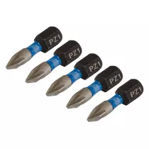 Draper 04950 IMBH/PZ25/5 Expert Pz Type Impact Screwdriver Bits, No.1 X 25mm, 1/4" Hex (Pack Of 5)
