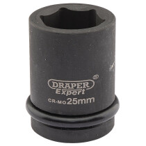Draper 05006 419-MM Expert 25mm 3/4" Square Drive Hi Torq 6 Point Impact Socket