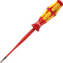 Wera 160IS VDE Kraftform Extra-Slim Insulated Screwdriver for Slotted Screws 0.8 x 4 x 100mm 05006441001