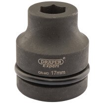 Draper 05098 425-MM Expert 17mm 1" Square Drive Hi Torq 6 Point Impact Socket