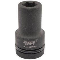 Draper 05137 425D-MM Expert 22mm 1" Square Drive Hi Torq 6 Point Deep Impact Socket