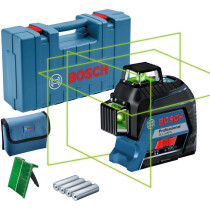 Bosch GLL 3-80 G Green Beam 3 Plane Laser with 80m Range with Receiver Function