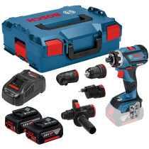 Bosch GSR 18V-60 FC + GFA E/M/W/H Brushless Flexiclick Drill/Driver with Accessory Set and 2x 5.0Ah Batteries in L-Boxx