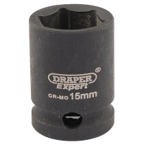 Draper 06875 409-MMC Expert 15mm 3/8" Square Drive Hi Torq 6 Point Impact Socket
