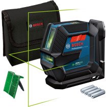 Bosch GLL 2-15 G + LB 10 Green Beam Line Laser 15m With Target Plate and Pouch 