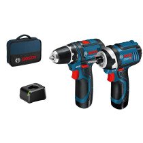 Bosch GSB 12V-15 Combi Drill +GDR 12V-105 Impact Driver 12V 2 Speed Combi Drill+Impact Driver with 2x 2.0Ah Batteries in Bag