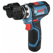 Bosch GSR 12V-15 FC 12V Flexiclick Drill/Driver with Drill Chuck Adapter and 2x 2.0Ah Batteries in L-Boxx