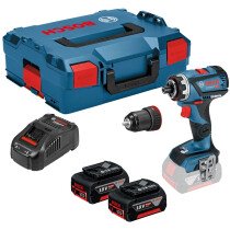 Bosch GSR 18V-60 FC + GFA M Brushless Flexiclick Drill/Driver with Metal Chuck Adapter and 2x 5.0Ah Batteries in L-Boxx