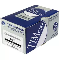 No. 6 x 1.1/4" Twin Woodscrew PZ1 RND - BZP (Box of 200) 06114CRWZ Timco
