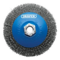 Draper 08065 Steel Bevelled Crimped Wire Wheel Brush, 115mm, M14