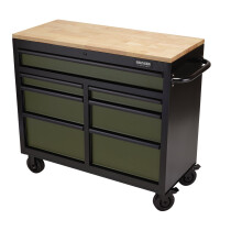 Draper 08221 B100-41GR Bunker® Workbench Roller Tool Cabinet, 7 Drawer, 41", Green