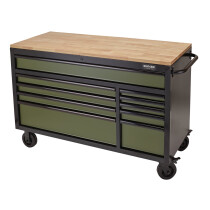 Draper 08236 B100-56GR Bunker® Workbench Roller Tool Cabinet, 10 Drawer, 56", Green