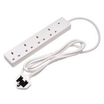 Draper 09657 CEDTS4213M Four Socket Extension Lead With Neon Indicator, 2m
