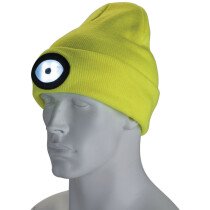 Draper 10008 Beanie Hat With Rechargeable Torch, One Size, 1W, 100 Lumens, High-Vis Yellow