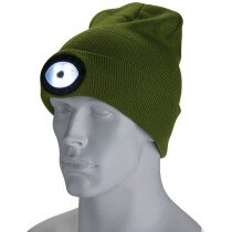 Draper 10018 Beanie Hat With Rechargeable Torch, One Size, 1W, 100 Lumens, Green