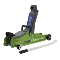 Sealey 1020LEHV Trolley Jack 2tonne Low Entry Short Chassis - Hi-Vis Green