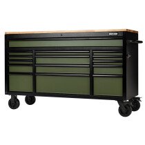 Draper 10368 BUNKER® Workbench Roller Tool Cabinet, 15 Drawer, 61", Green