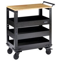 Draper 11495 B400-3TCRWOOD Bunker® 3 Tier Trolley With Pull Handle And Hardwood Worktop, 714mm