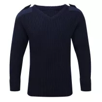 Lawson-HIS KN22200 XL (44") Navy Commando V-Neck Jumper (PU3V) - pullover sweater