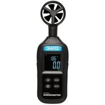 Draper 12445 Handheld Digital Anemometer - Wind Speed and Temperature Meter, 0.4-30m/s and -20 to +70°C