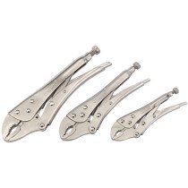 Draper 14040 9006/3 3 Piece Curved Jaw Self Grip Pliers Set