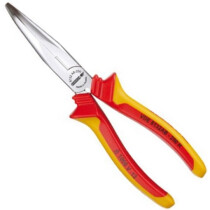 Gedore 1552139 160mm VDE Angled Needle Nose Pliers with Insulated Sleeves VDE 8132 AB-160 H
