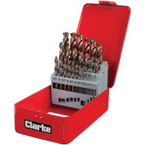 Clarke 1801384 CHT384 25 Piece Cobalt Steel Drill Bit Set (1-13mm)